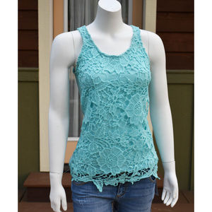 Ciminy Paris - Turquoise Crochet Tank Top - Size S